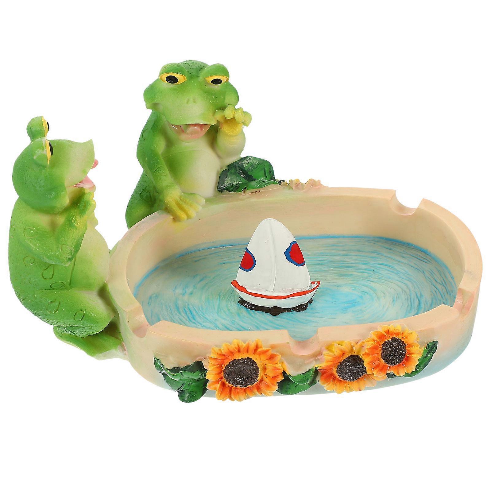 Stylish Lightweight Resin Frog Ashtray for Home, Office, and Outdoor Use – Keeps Tables Clean for Smokers
