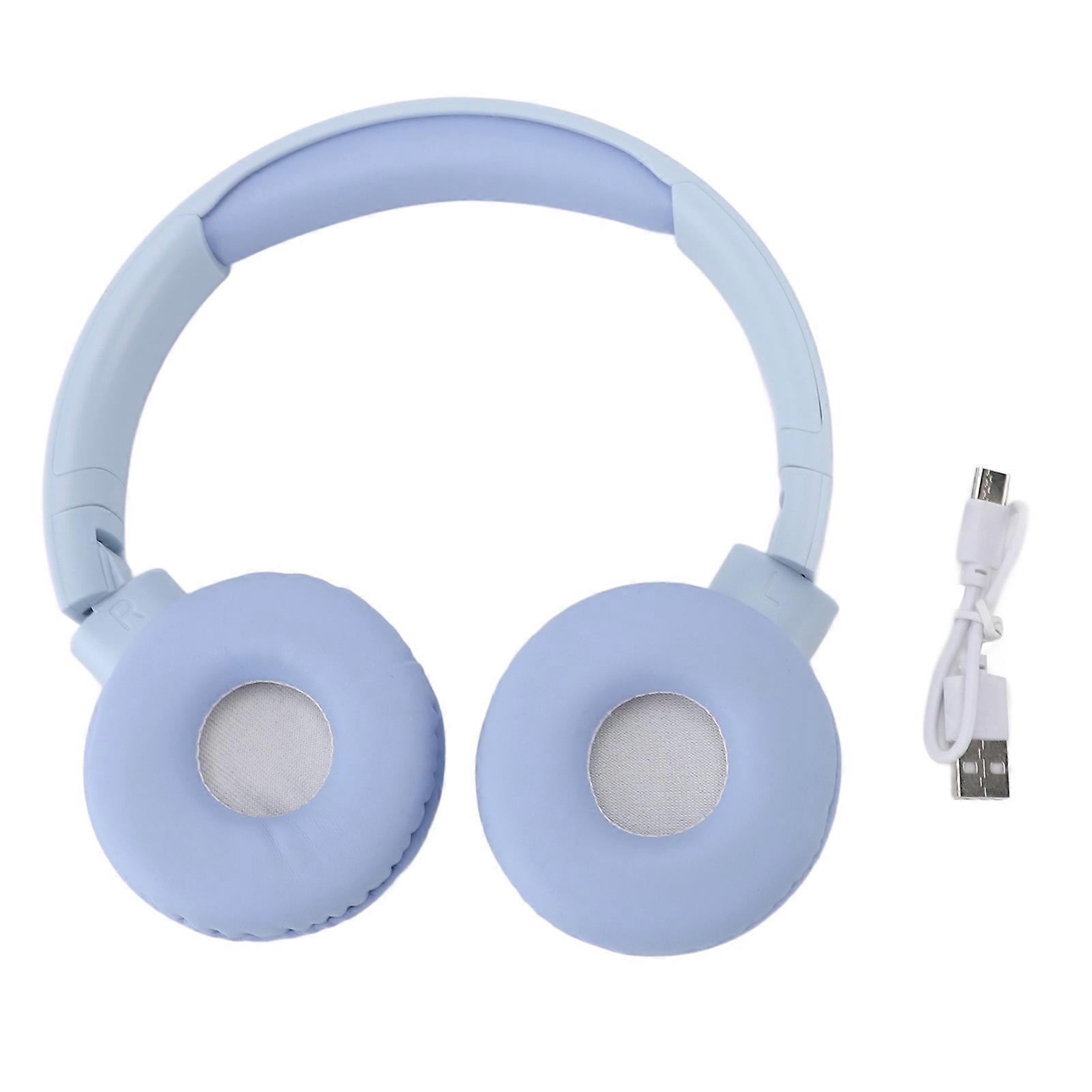 Bluetooth Stereo Headset, Powerful Bass, Rechargeable, Foldable, Wireless, with 3.5mm Port, for Gaming and Sports, Blue