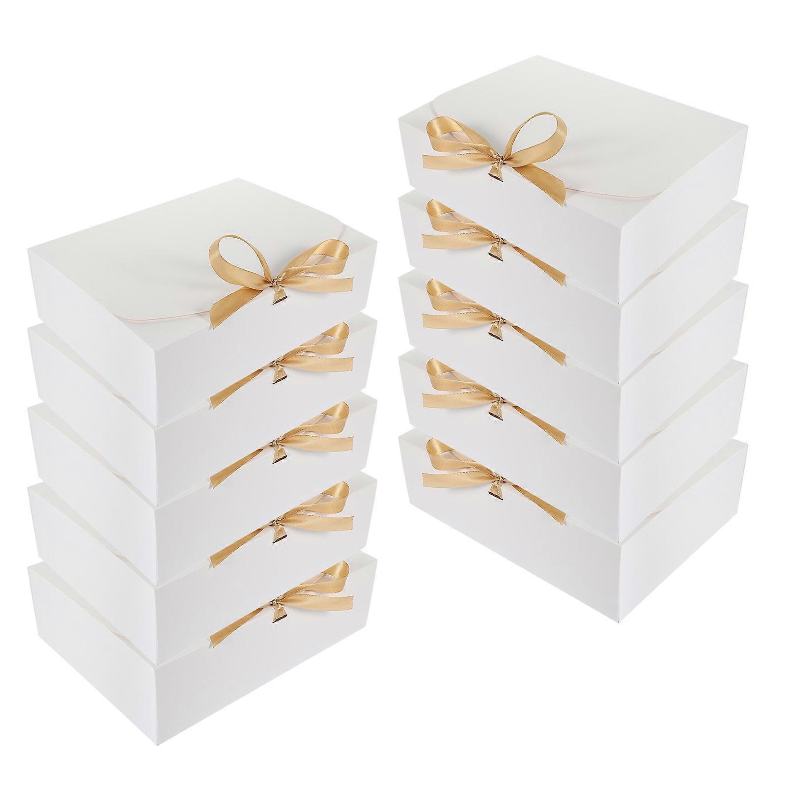 Boxes For Presents present Packaging Box White Cardboard Rectangular Easy Opening 28.00X20.00X8.00CM 10Pcs