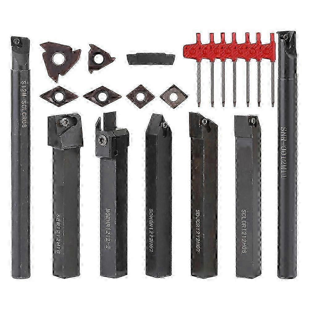 12mm Multifunctional Shank Lathe Turning Tool Holder Boring Bar With Solid Carbide Insert Wrench