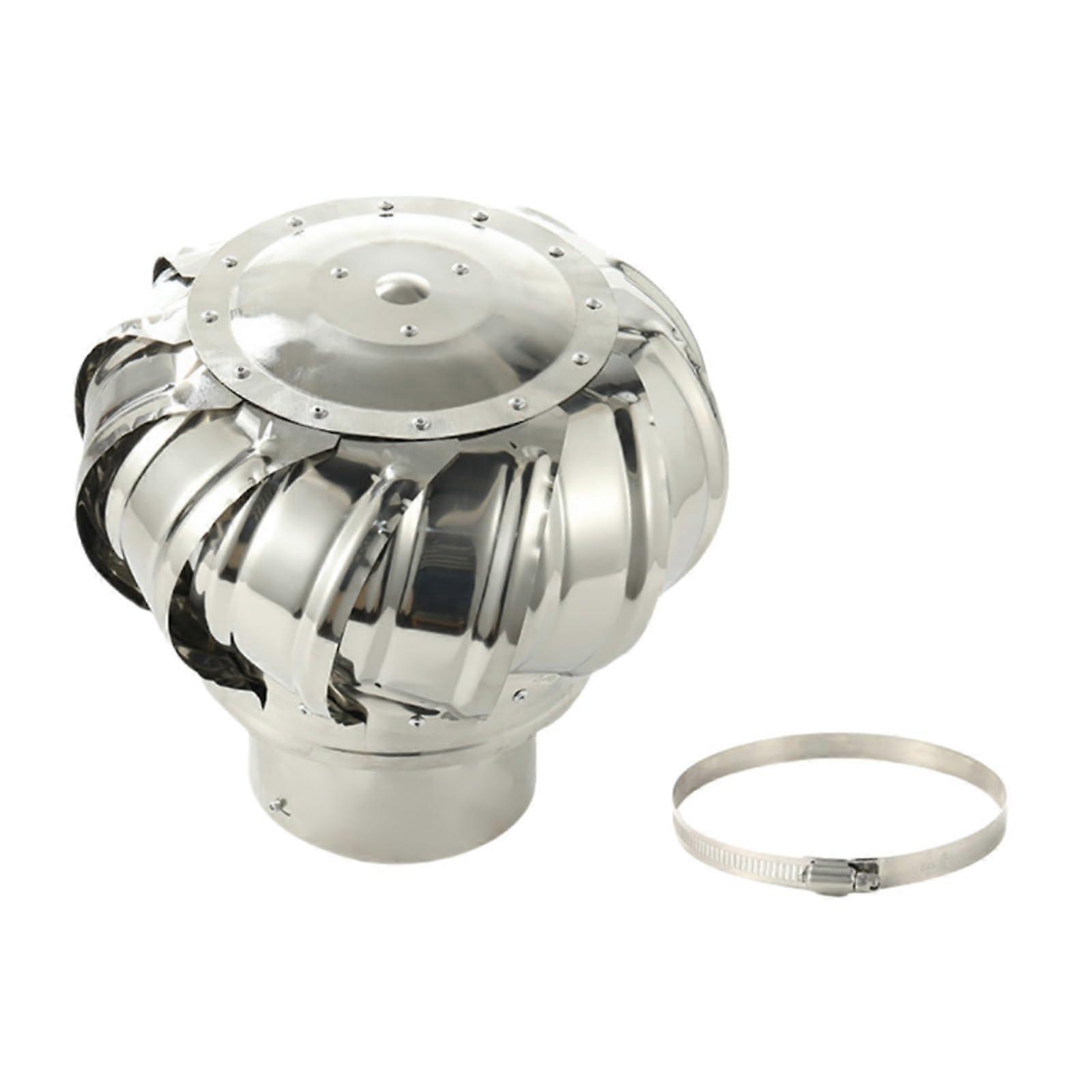 Stainless Steel Rotatable Chimney Attachment Wind and Rain Proof Vent Duct Rain Attachment Powerless Hood Roof Fan Ø100 MM
