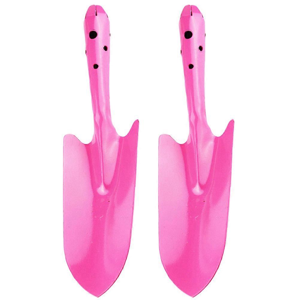 Ergonomic Design Gardening Portable Soil Spatula Pink 27.50x7.50x6.00cm Transplanting 2Pcs