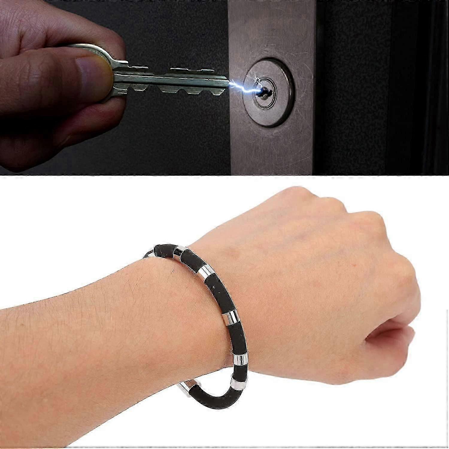 سوار مضاد للكهرباء الساكنة ، أحزمة معصم مضادة للكهرباء الساكنة ، أساور سيليكون قابلة للتعديل ، القضاء على الجسم ثابت الأشرطة المعصم 8 حلقات سوار للنساء الرجال