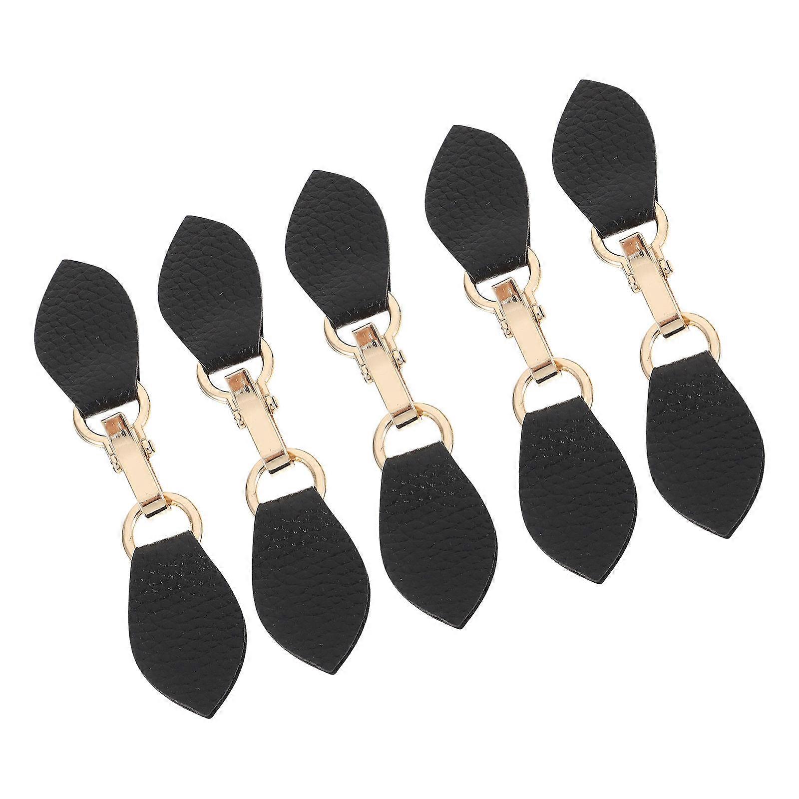 Black Toggle Buckles for Decoration Made of PU and Metal Versatile Coat Closure Buttons