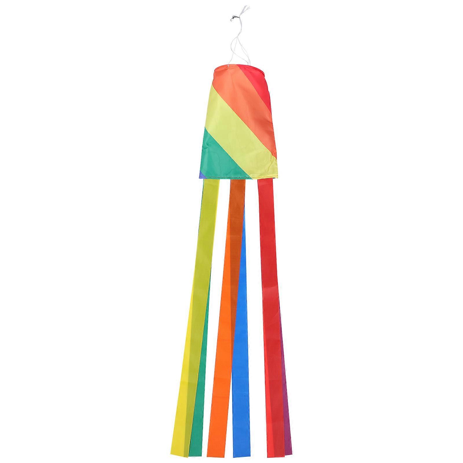 Wind Socks Flag Rainbow Windsock Flag Garden Decoration Yard Decor Polyester Material 1Set