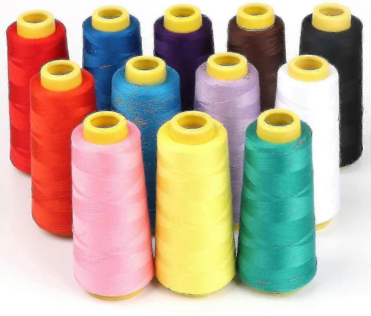 12 Spools Polyester Sewing Thread 18000M for Sewing Machine