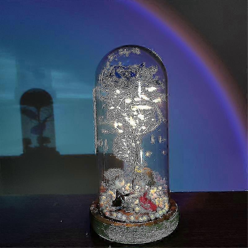 美女&ビーストLEDローズドーム - バレンタイン/母の日のための赤い永遠のバラのギフト (カラー:016)