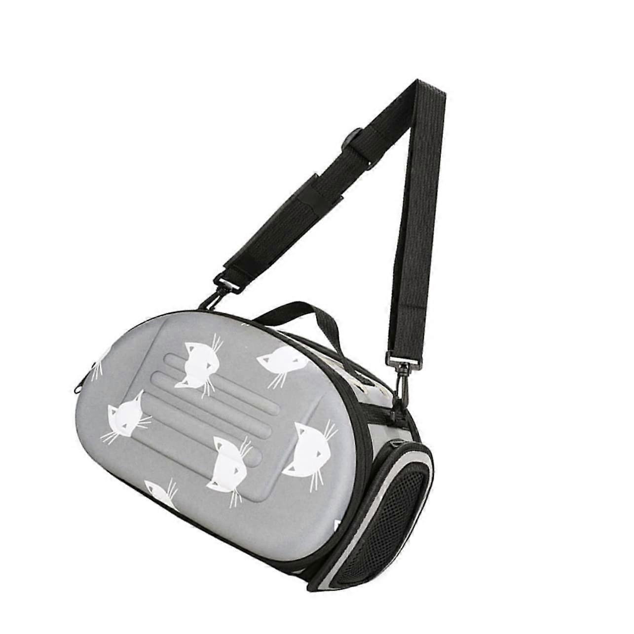 Cat Carrier Shoulder Bag Lightweight Breathable Pet Backpack for Outdoor Travel 42x33cm Gray