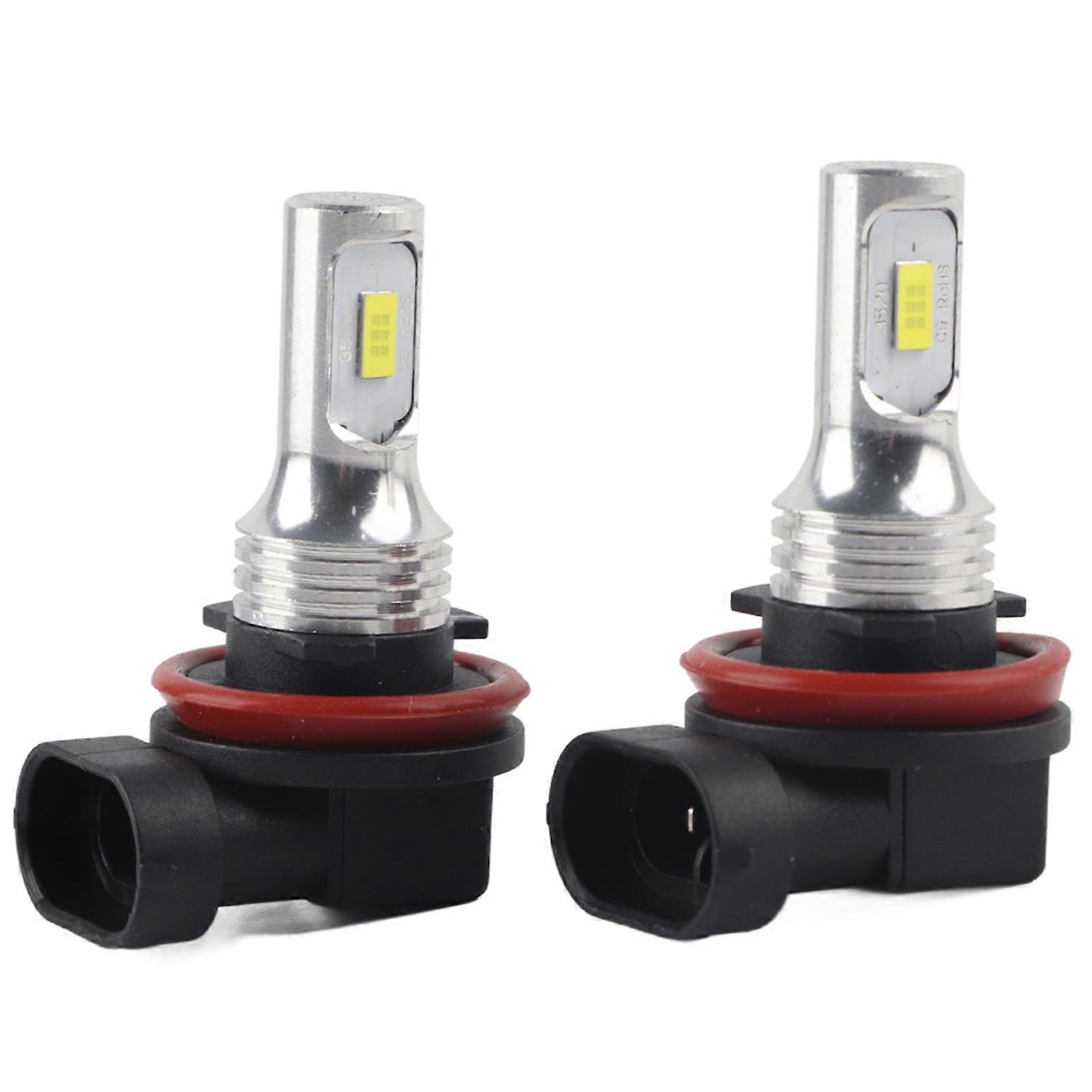 2pcs Aluminum Shell H8 H11 80W 6500K CSP White Fog Light Bulb with Decode 12‑24V Universal