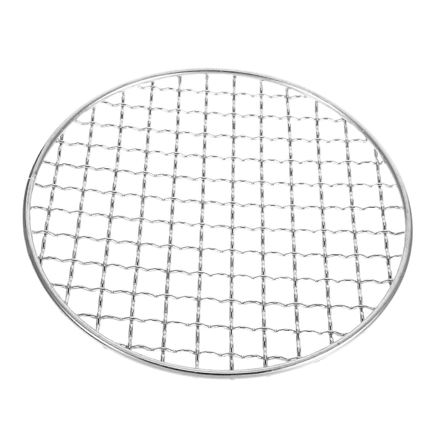 BBQ Grid Stainless Steel Grill Topper, Round Wire Mesh, Grill Net, Baking Net, Silver Wire
