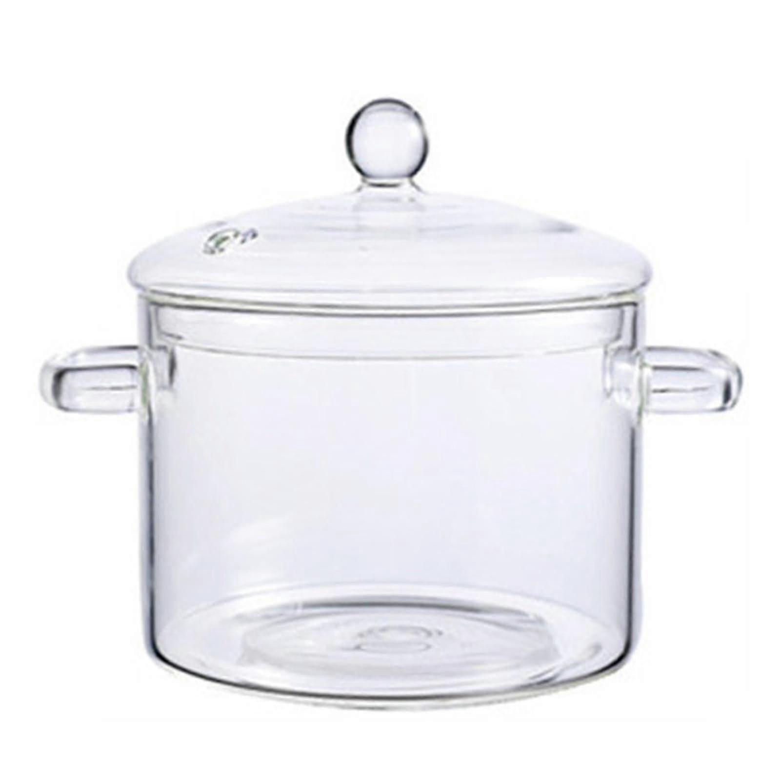 透明なガラス調理コンロ鍋裸火およびガスコンロで使用するためのより厚くて重いアップグレードされたガラス鍋