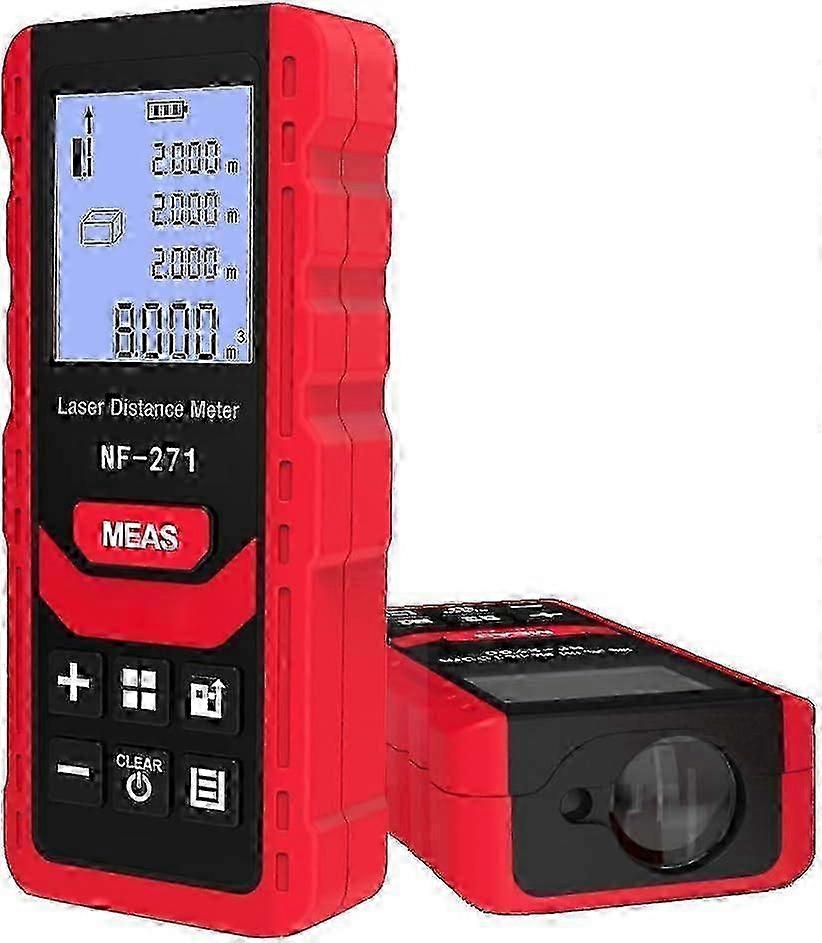50M/165ft Laser Distance Meter, NOYAFA Silent Laser Distance Meter, M/in/Ft Unit Switching, Backlit LCD Display, Measure Distance, Pythagoras, Area an