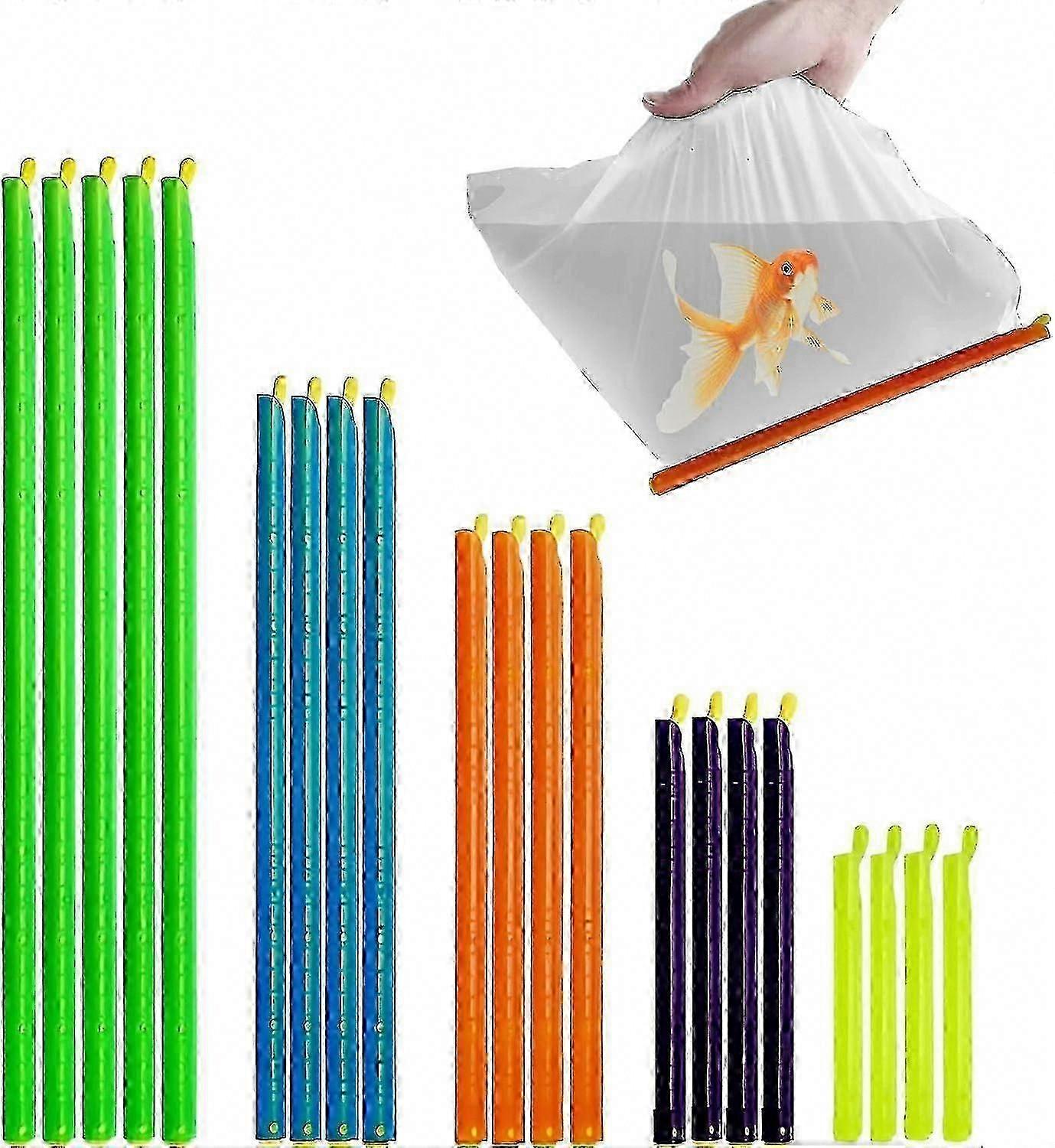 20 قطعة سحرية حقيبة السدادة عصا ، رقاقة كليب حقيبة السدادة عصا ، بقاء طازجة حقيبة السدادة العصي ، قضبان الإغلاق البلاستيكية - 5 أحجام مختلفة