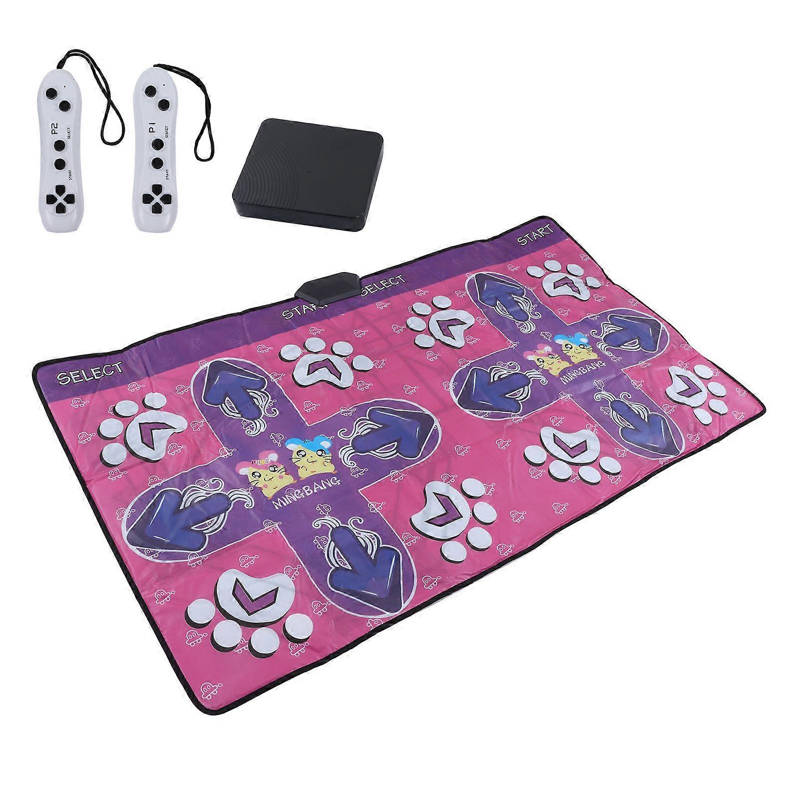 Music Dance Pad Double User Electronic Foldable Improve Musical Intelligence Light Dance Pad with AV Cable 