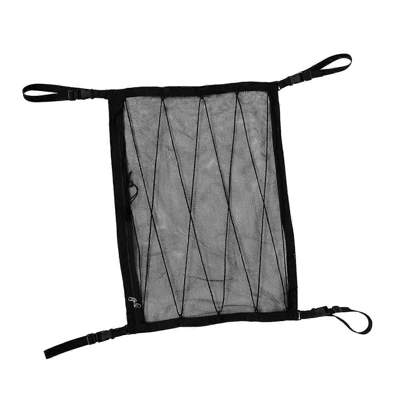 Roof Cargo Net for Cars and SUVs, Black Polyester, Heavy-Duty Trunk Net Organizer