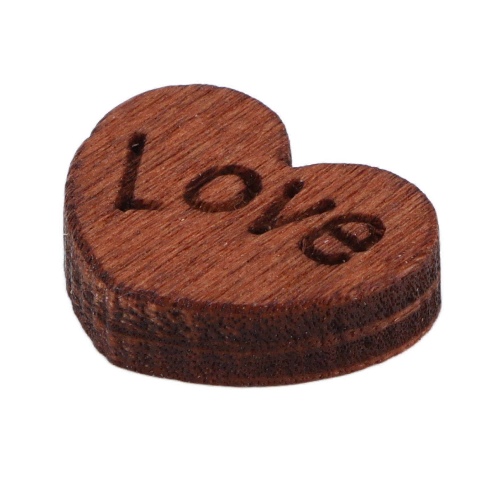 200 Pcs Wooden Buttons Nonporous Heart Shaped Buttons for DIY Crafting Projects Decorations