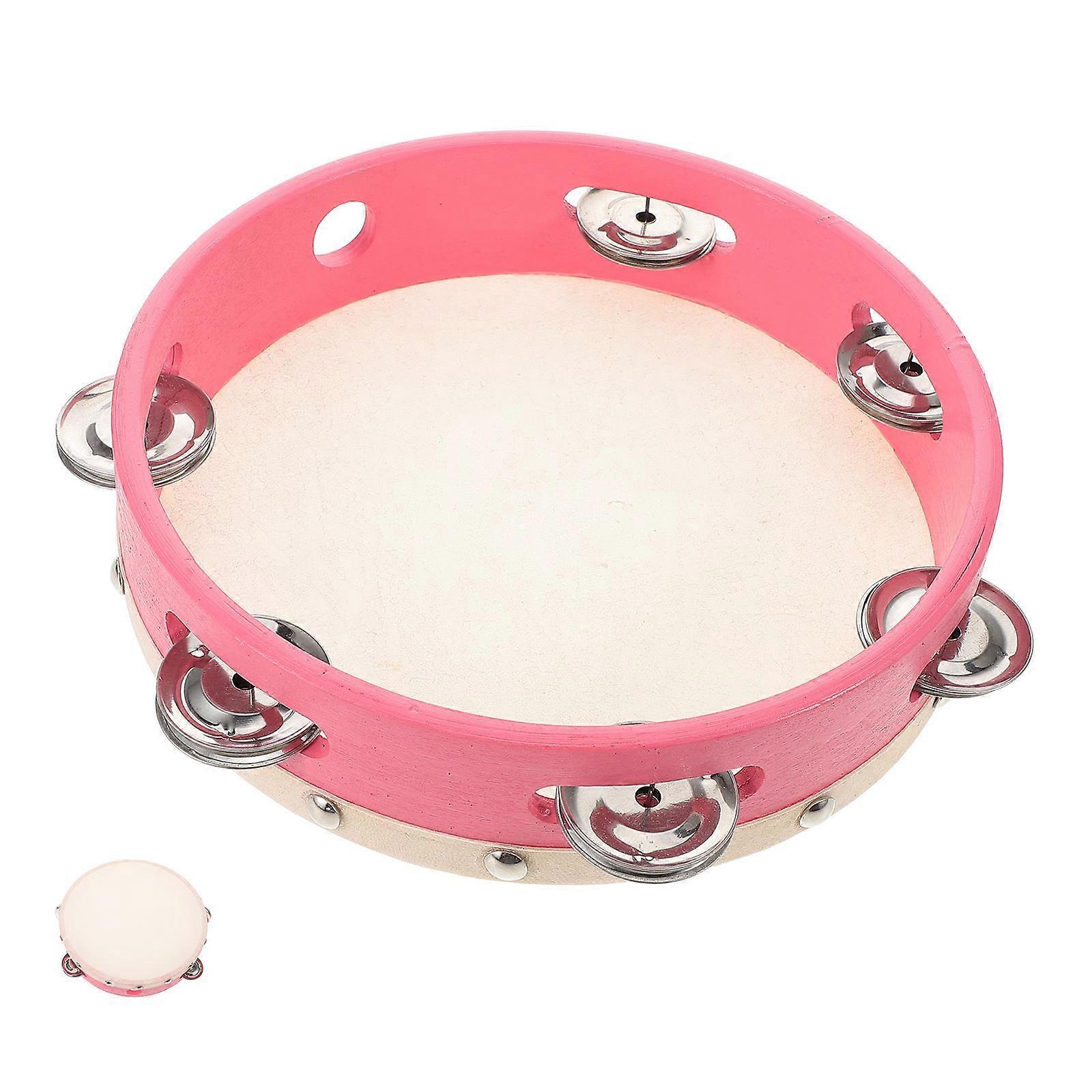 Handheld Tambourine Instrument Ergonomic Design Percussion Drum for Dance Exams Stage Performances