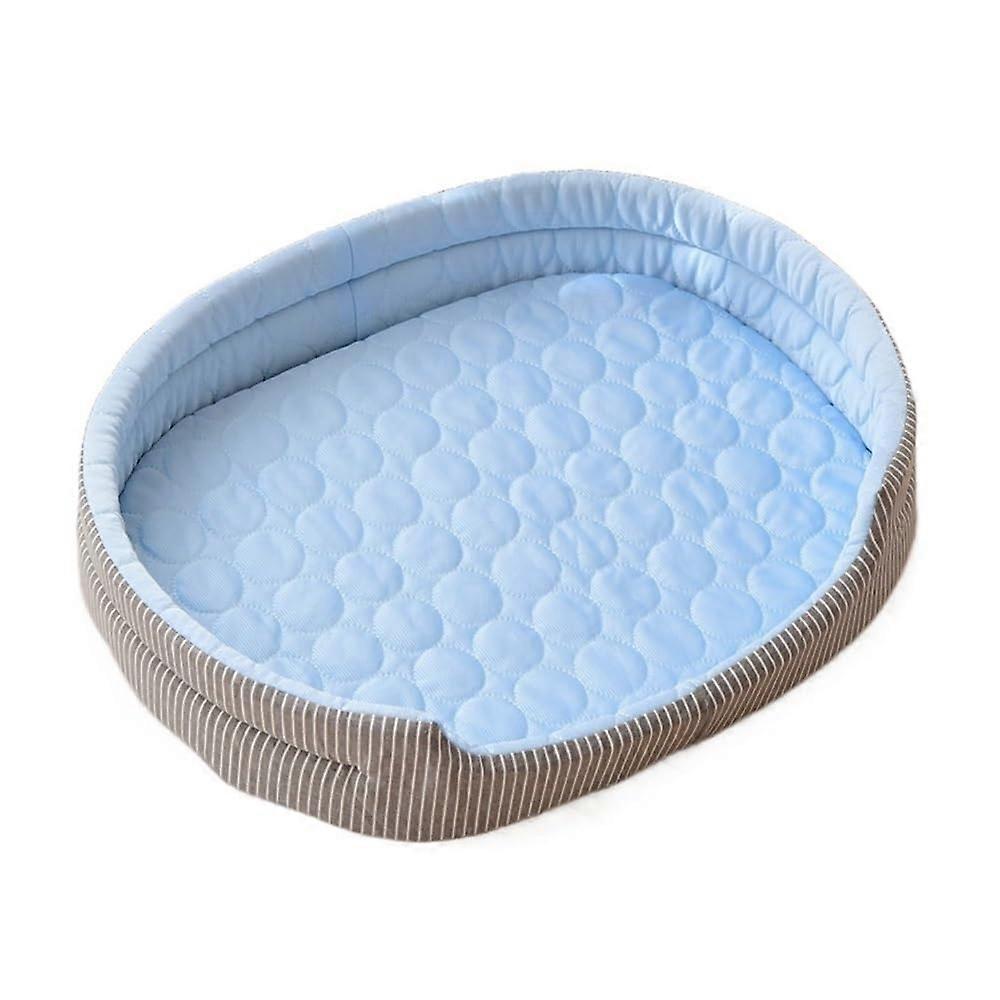 Pet cooling mat, breathable, washable, cat nest, comfortable, silk, for all seasons, blue