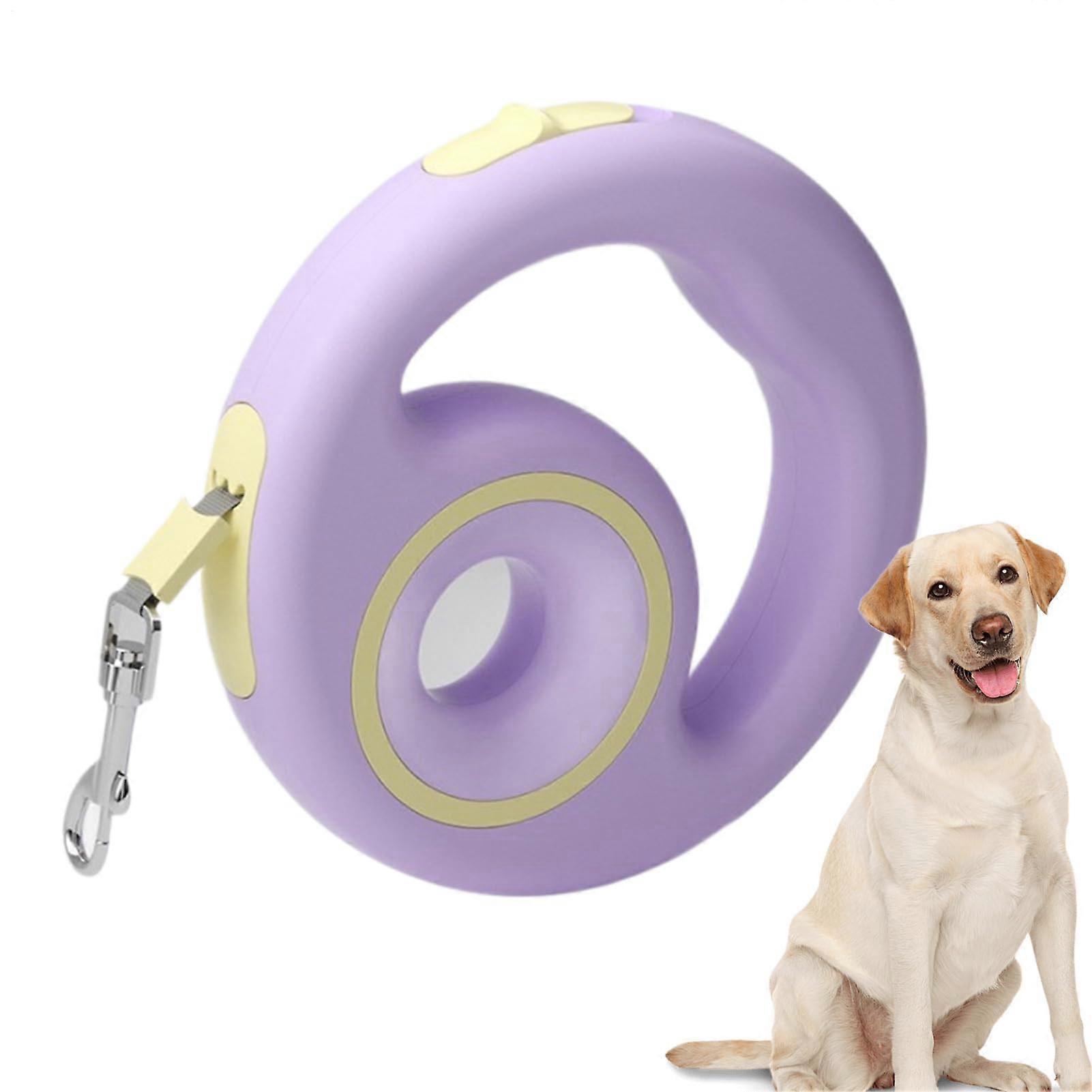 Retractable Dog Leash - Adjustable Cat Leash - Ergonomic, Non-Slip, Shock Absorbing for Walking and Hiking, Violet