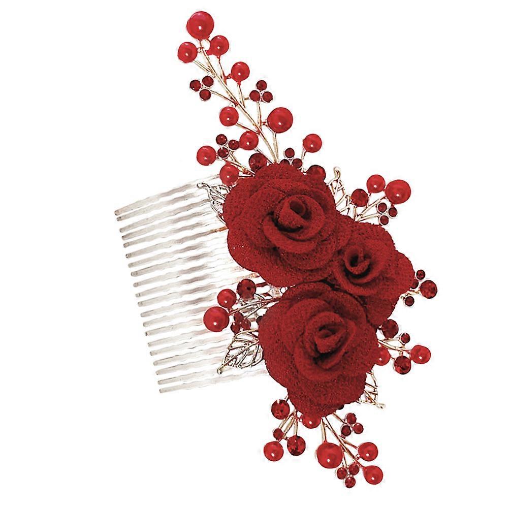 Here's a polished product description based on your input:
**Compact Rose Hair Comb with Smooth Edges – Lightweight Hair Decor for Weddings,