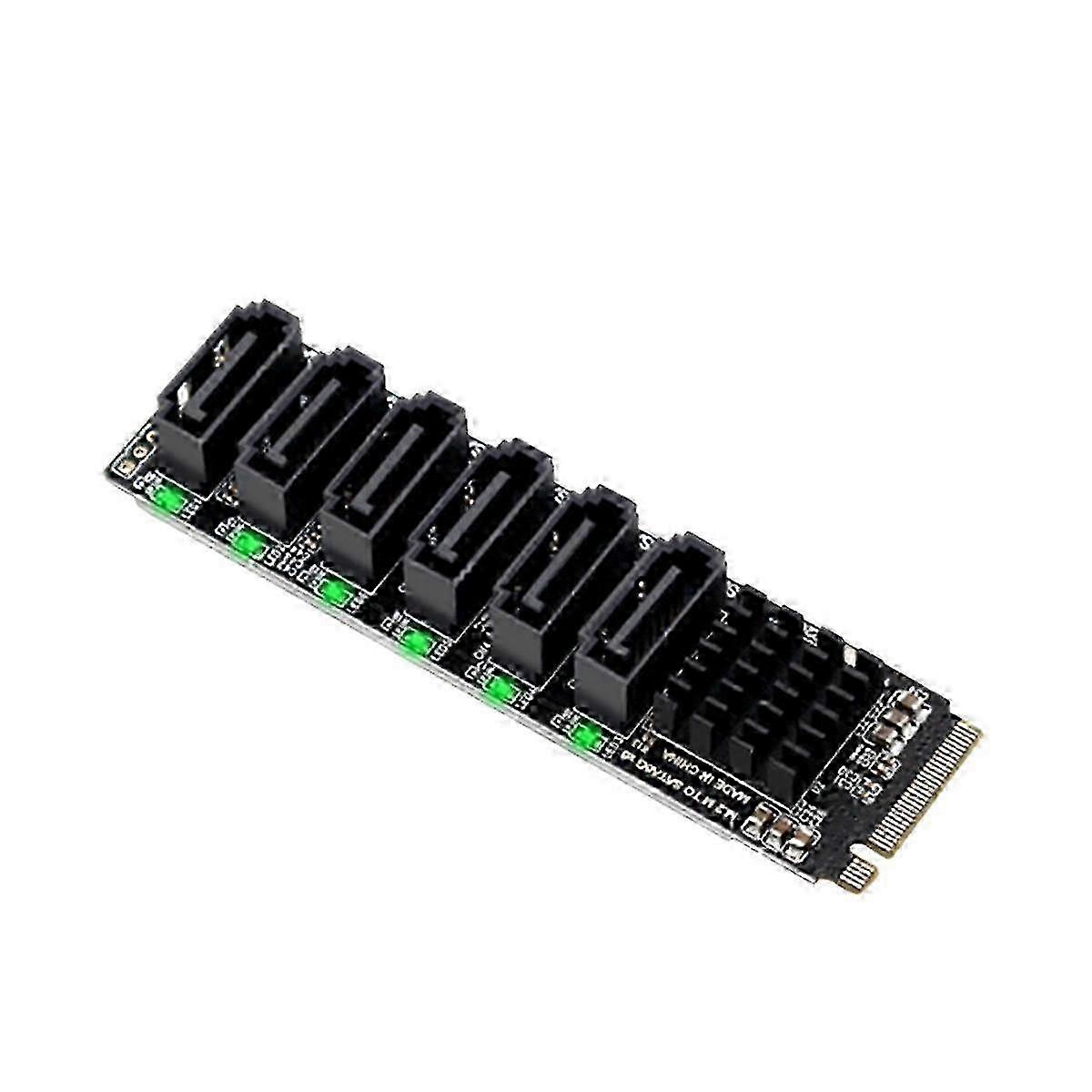 Placa de expansão M.2 NVME para SATA de 6 portas com chip ASM1166
