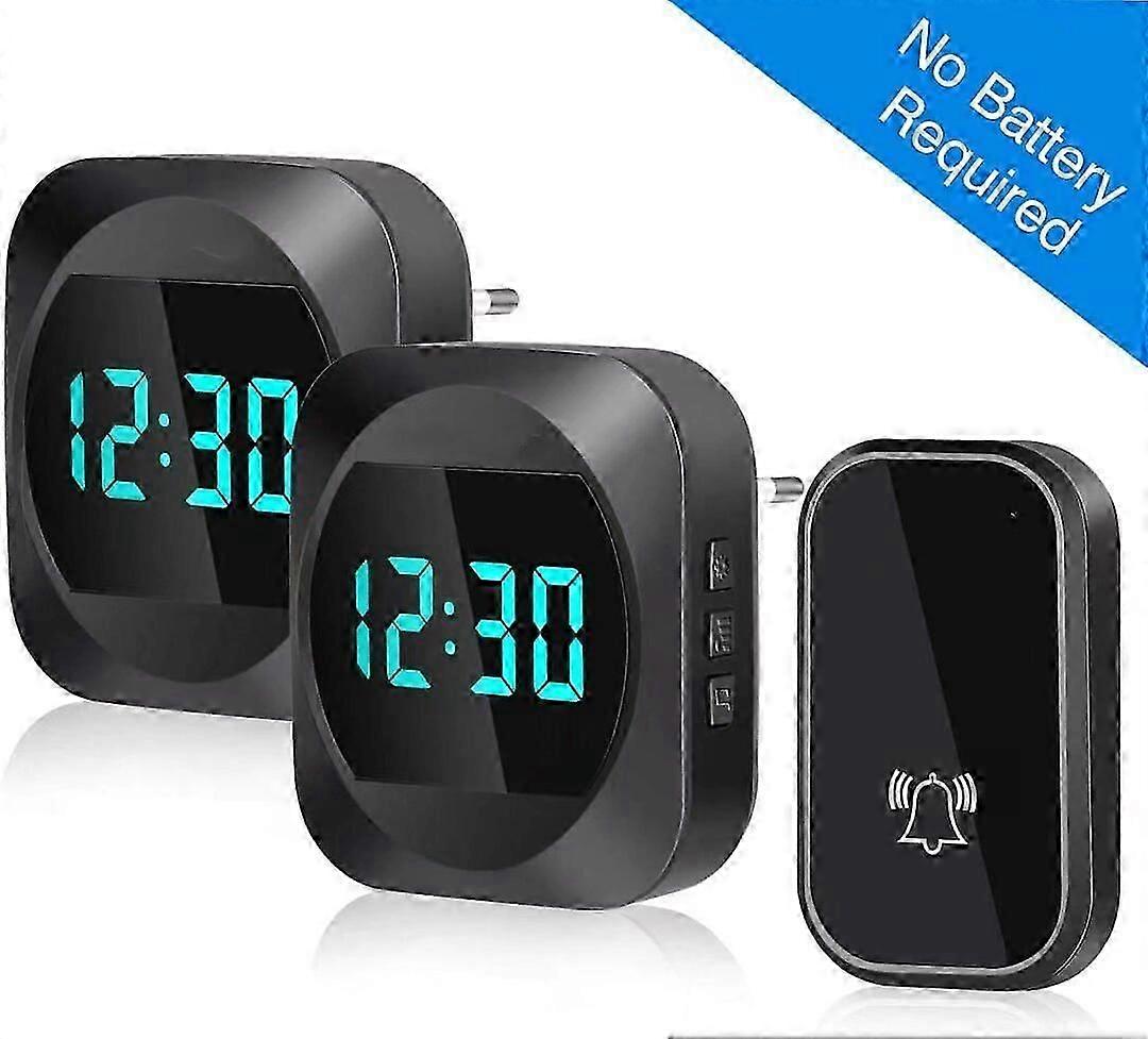 Outdoor Wireless Doorbell with LED Time Display - 38 Tunes, 150m Range & Waterproof