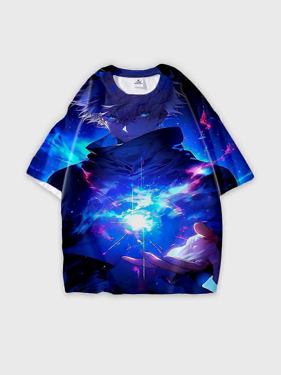 T-shirt round neck Character Pattern loose short sleeve P2321