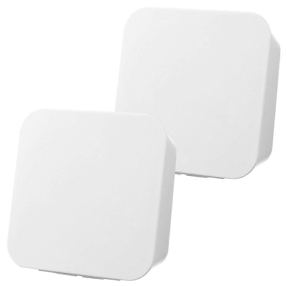 Wall Mounted Storage Box for Cosmetics and Small Items White ABS Material No Drilling Required 2pcs