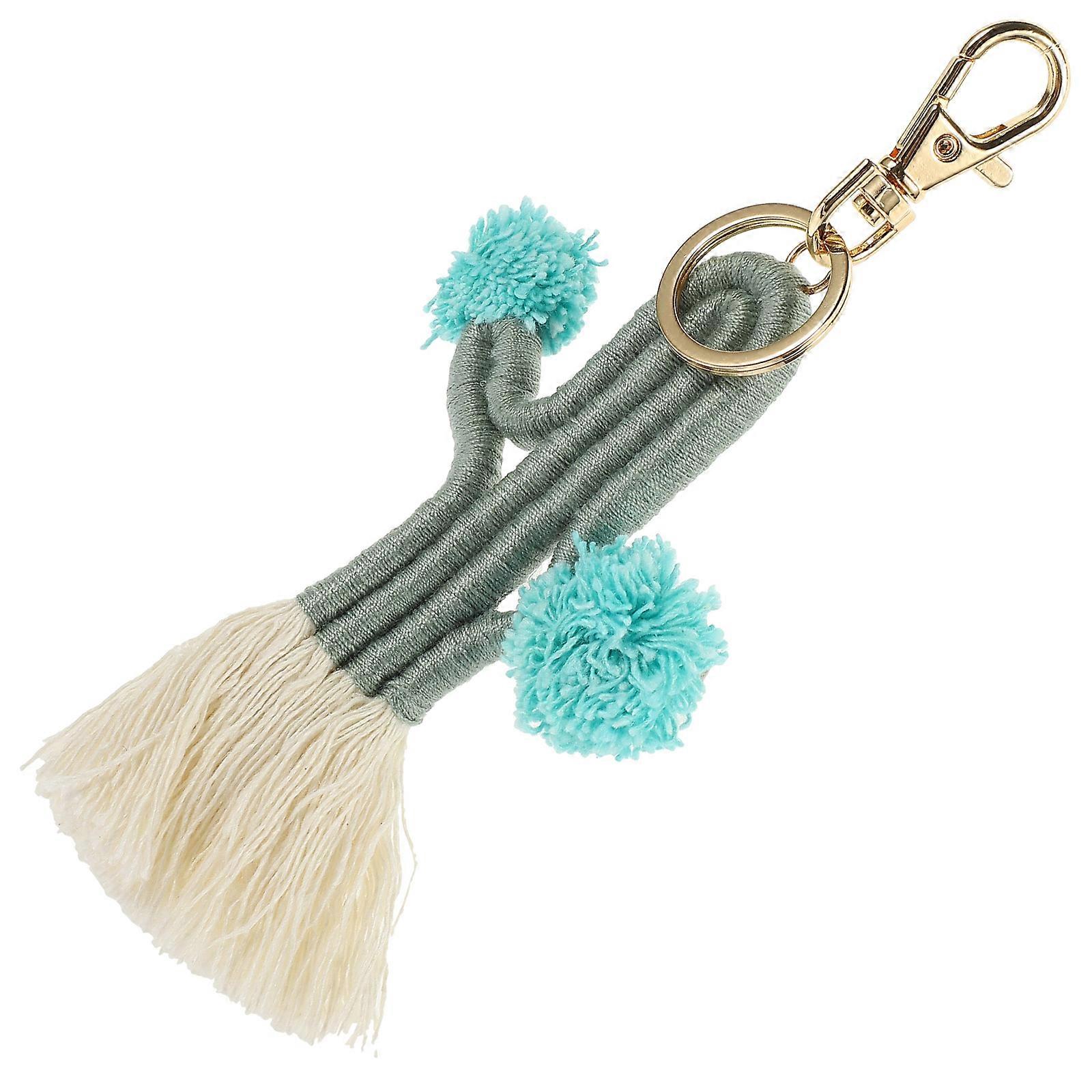 Keychain Bag DIY Pendant Handwoven Cactus Keychain Bag Hanging Pendant