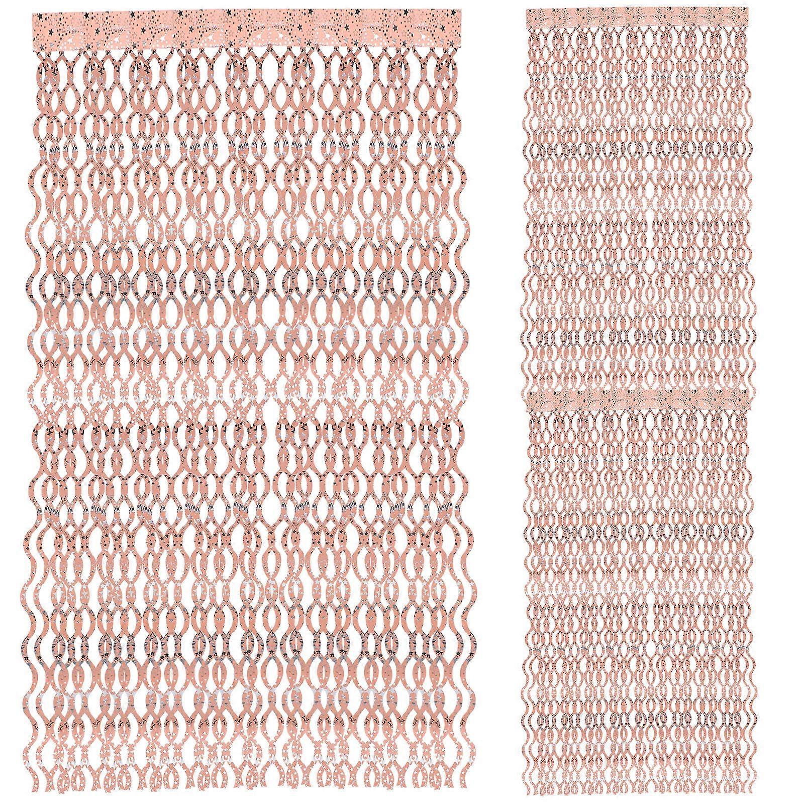 Foil Fringe Curtains Party Decorations Hanging Decoration Rose Gold 3Pack