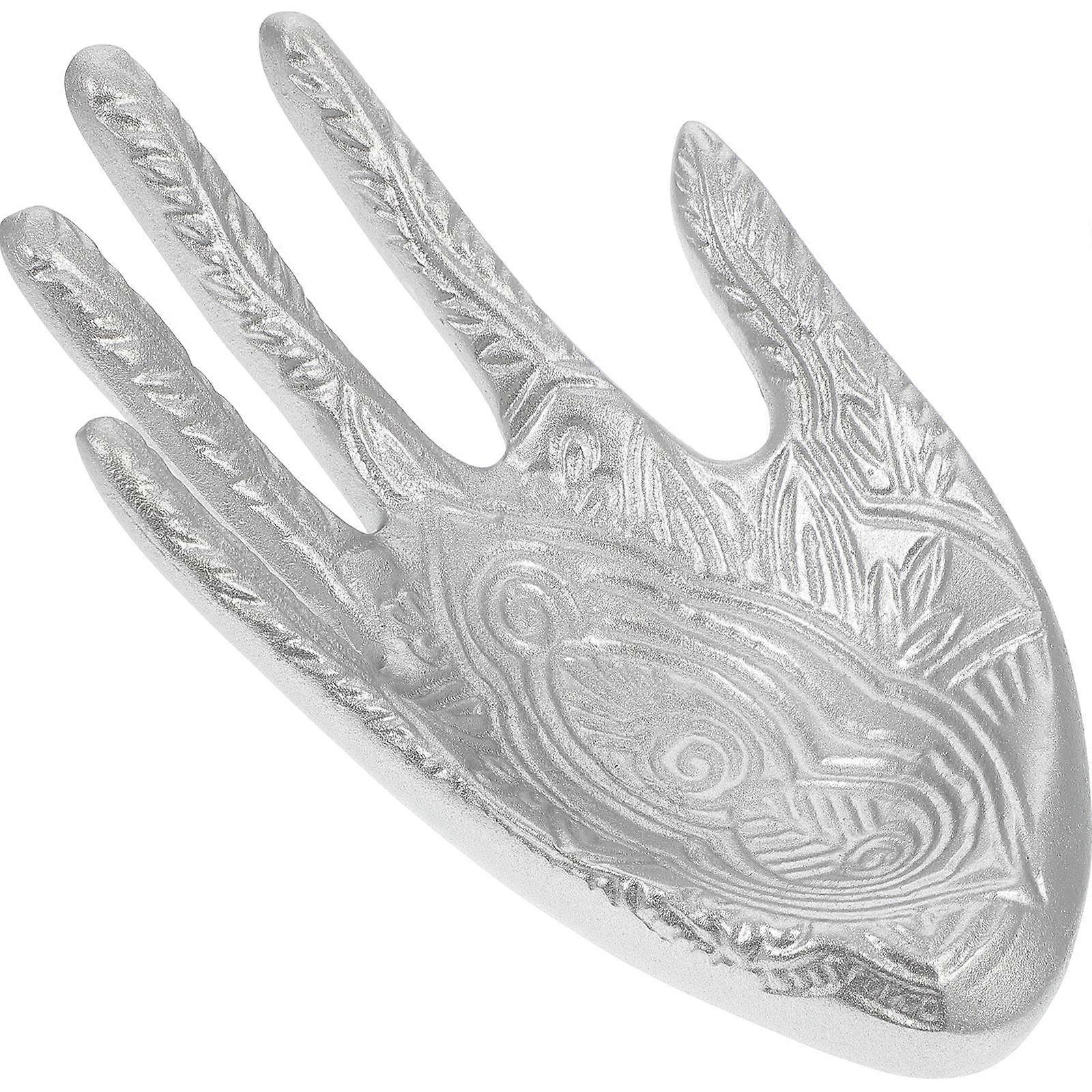 Silver Hand Ring Holder Jewelry Display Stand with Mannequin Design for Desktop, Home, and Store Decoration