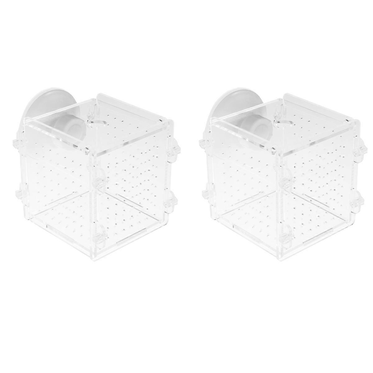 Transparent Acrylic Fish Breeding Isolation Box for Aquarium Tank Tool Durable Design 2 Pcs
