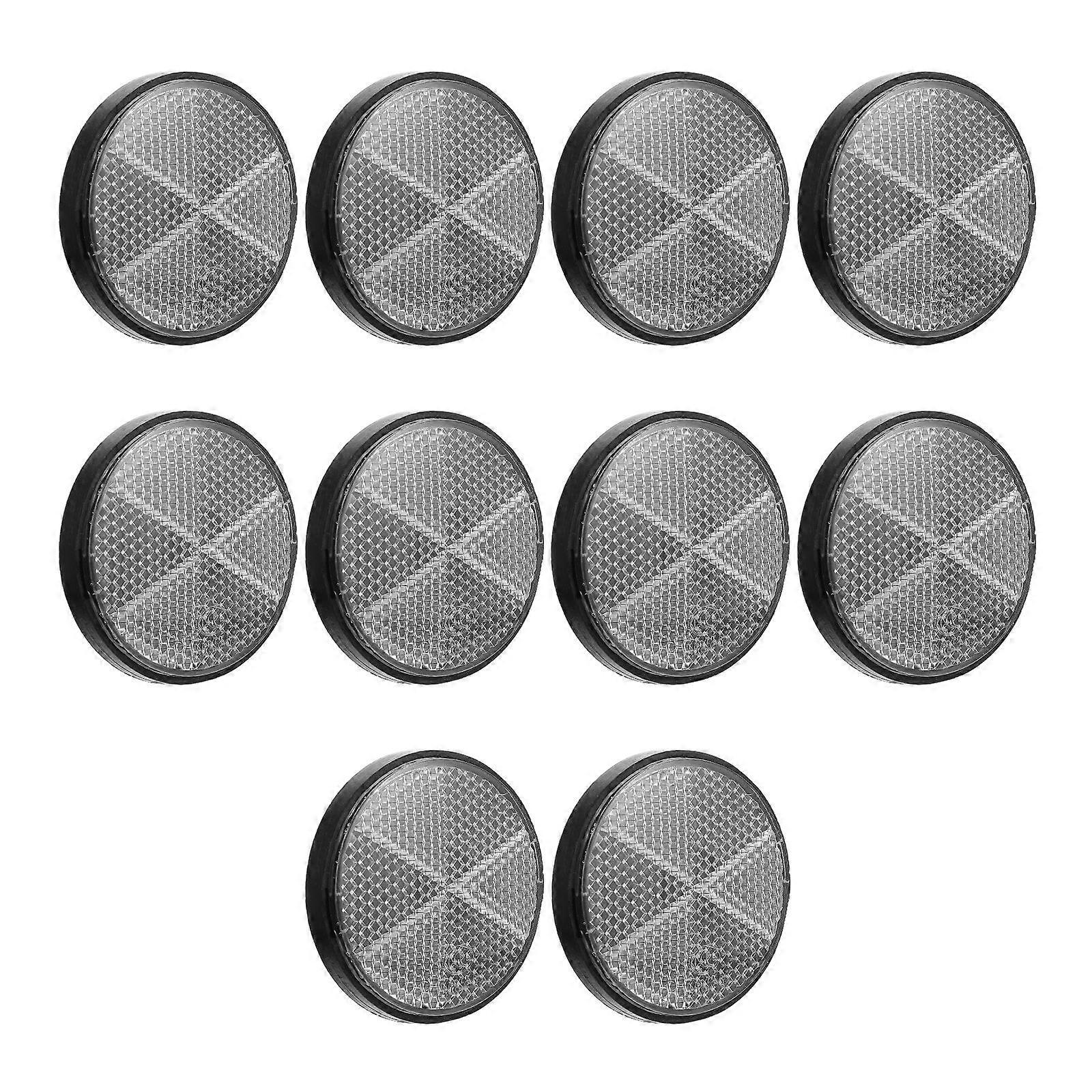 Round Reflector Bike Safety Reflection Plastic Material Night Driving 10Set