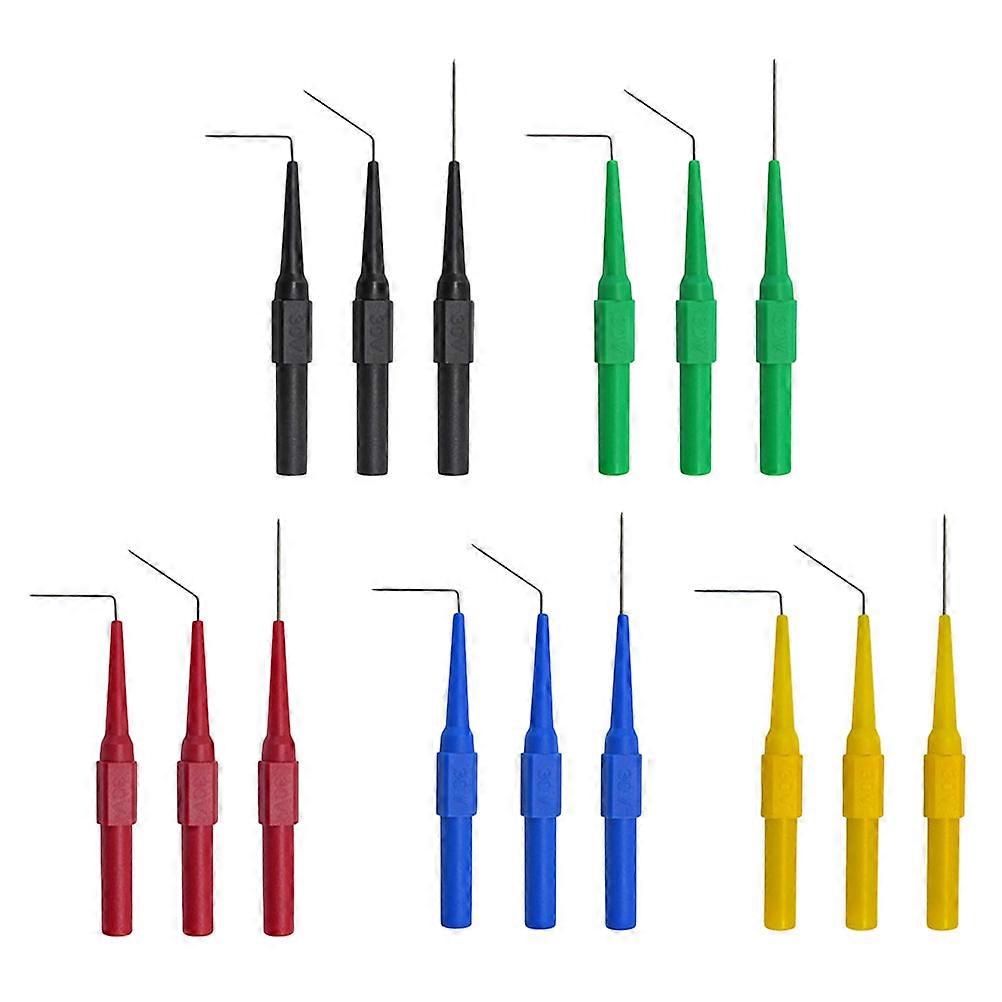 15pcs Test Lead Maintenance Toolkit with 0.7mm Probe Needles for Automotive Use Black Plastic and