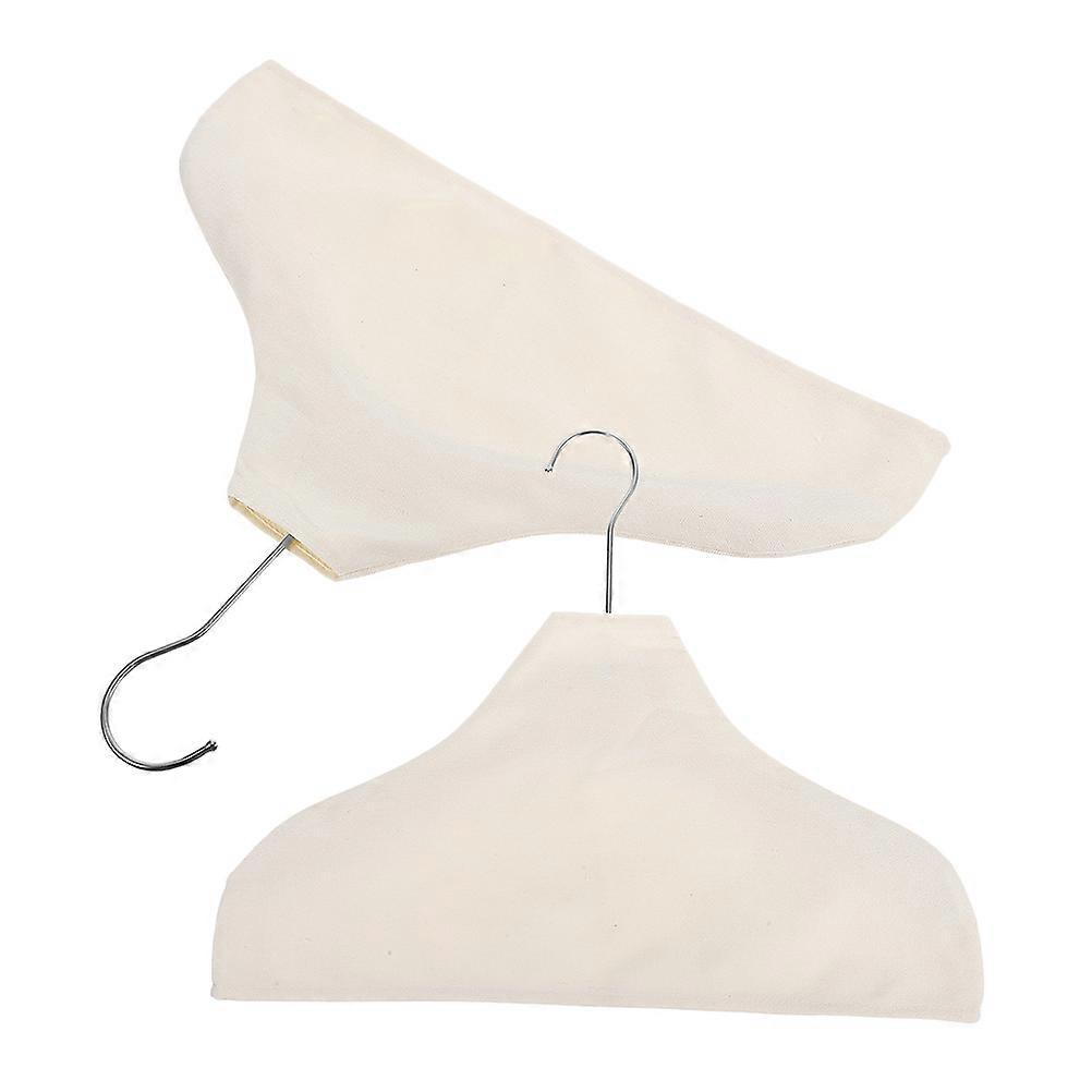 Moisture Prevention Hanger Shoulder Cover Rectangular Shape Non-Slip Design Protective Linen Material 2Pcs