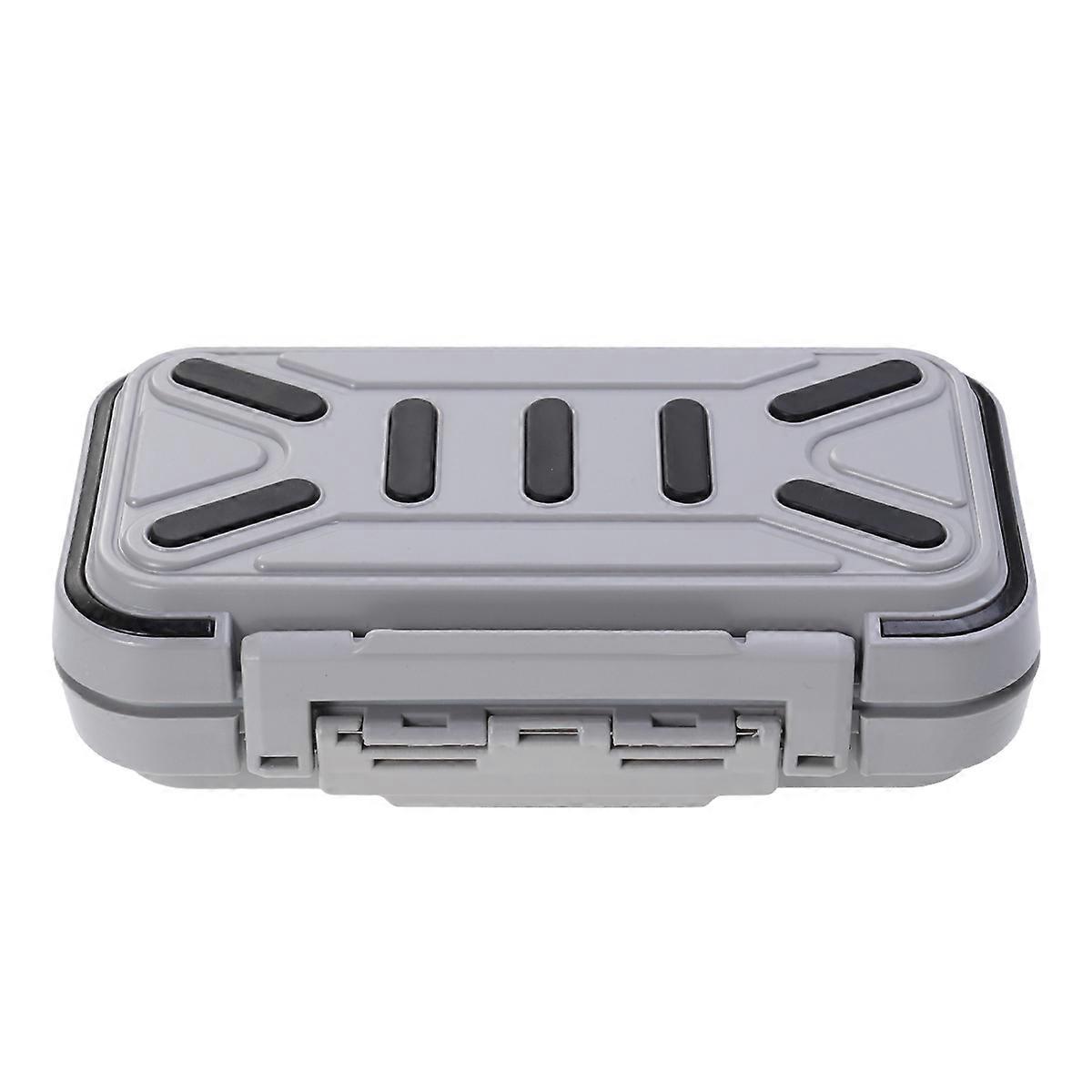 Fishing Hook Box Grey Impact Resistant Storage Case for Tackle Accessories with Transparent Inner Cover for Easy Organization and Visibility