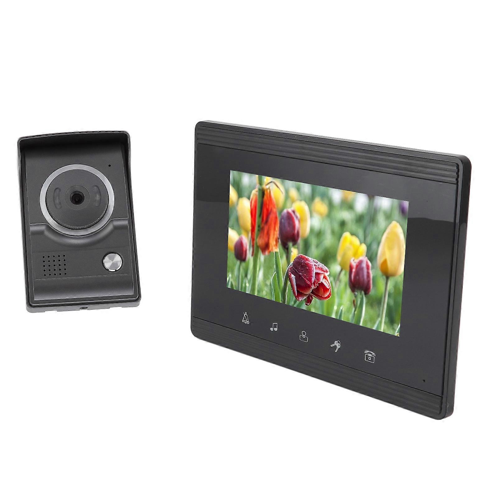 100‑240V HD Outdoor Video Door Bell Doorbell Camera With LCD Display Video Intercom for Home Security EU Plug 