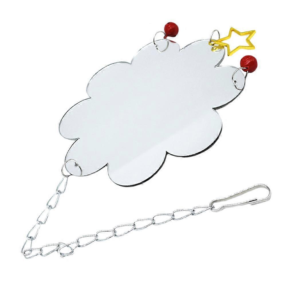 Hanging Bird Mirror with Bells, Safe Design for Chickens and Parrots, Installation, Reflective Fun for Poultry