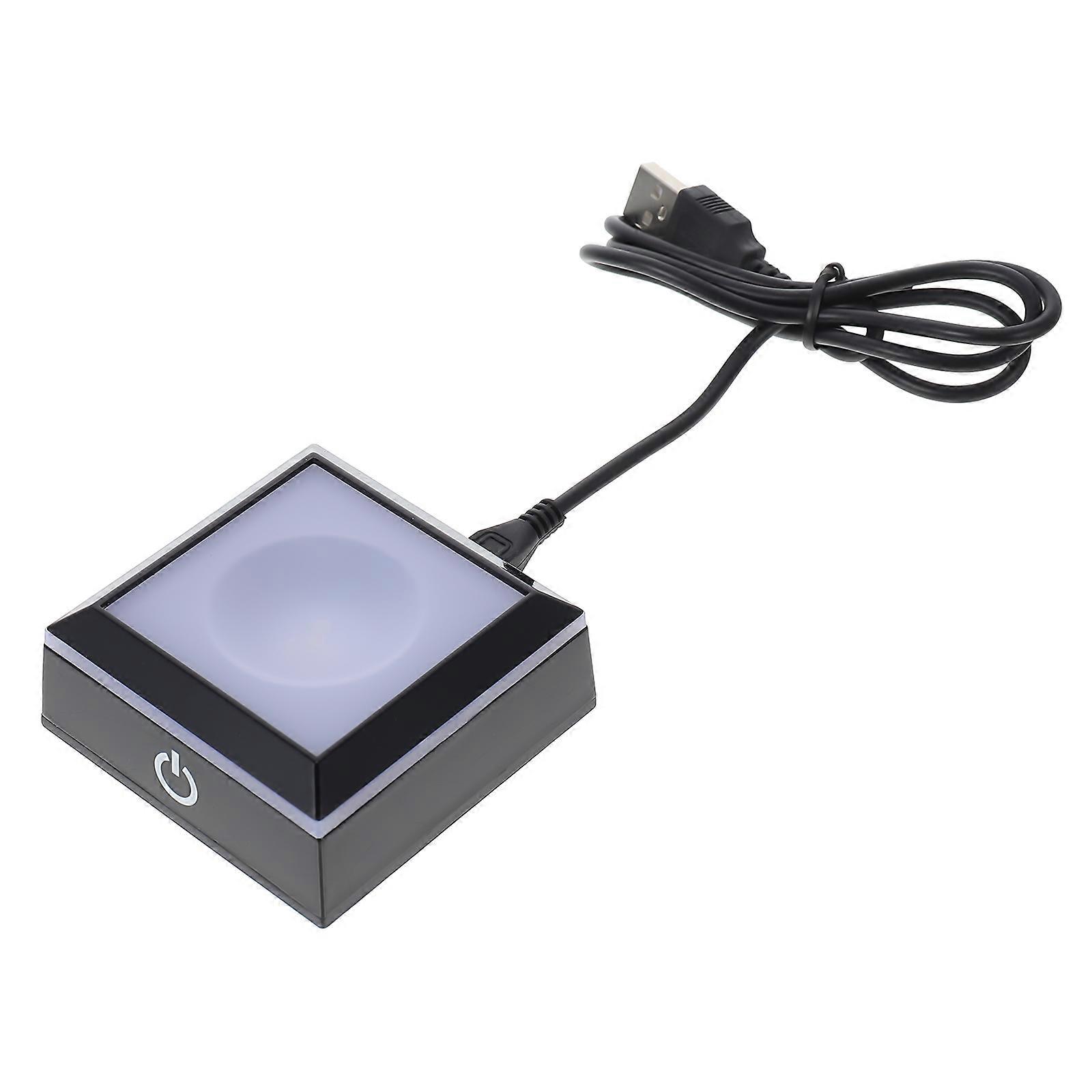 Lighted Display Rack Decorative Square Display Stand Black Plastic Design 1Pcs