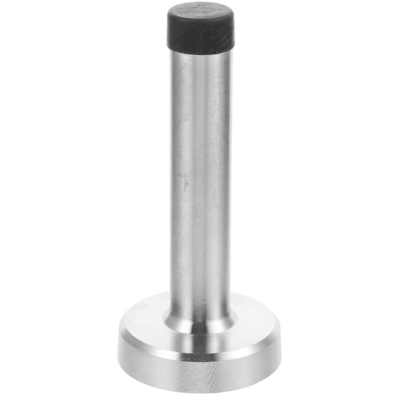 Floor Mounted Door Stop 9.5Cm Silver Wall Protector Perfect For Home Office 1Pack