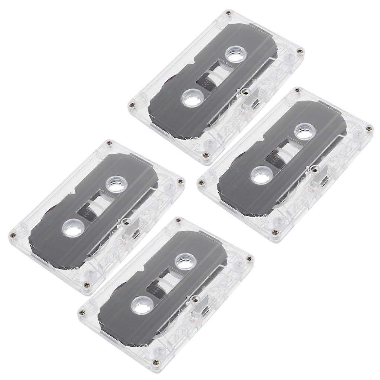 4 Blank Recordable Audio Tapes Minutes Versatile Cassettes for Teaching Materials Transparent Case for DIY Projects