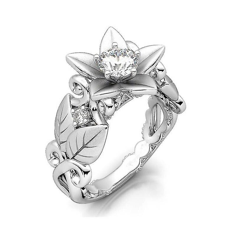 Womens White Gold Filled Cz Round Ring