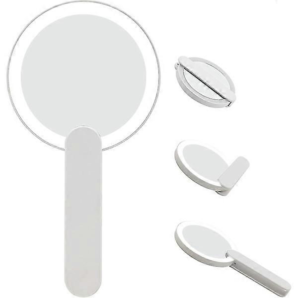 Travel Makeup Mirror with Led Light, Compact Handheld Makeup Mirror, Swivel Folding On/Off Personal Mirror