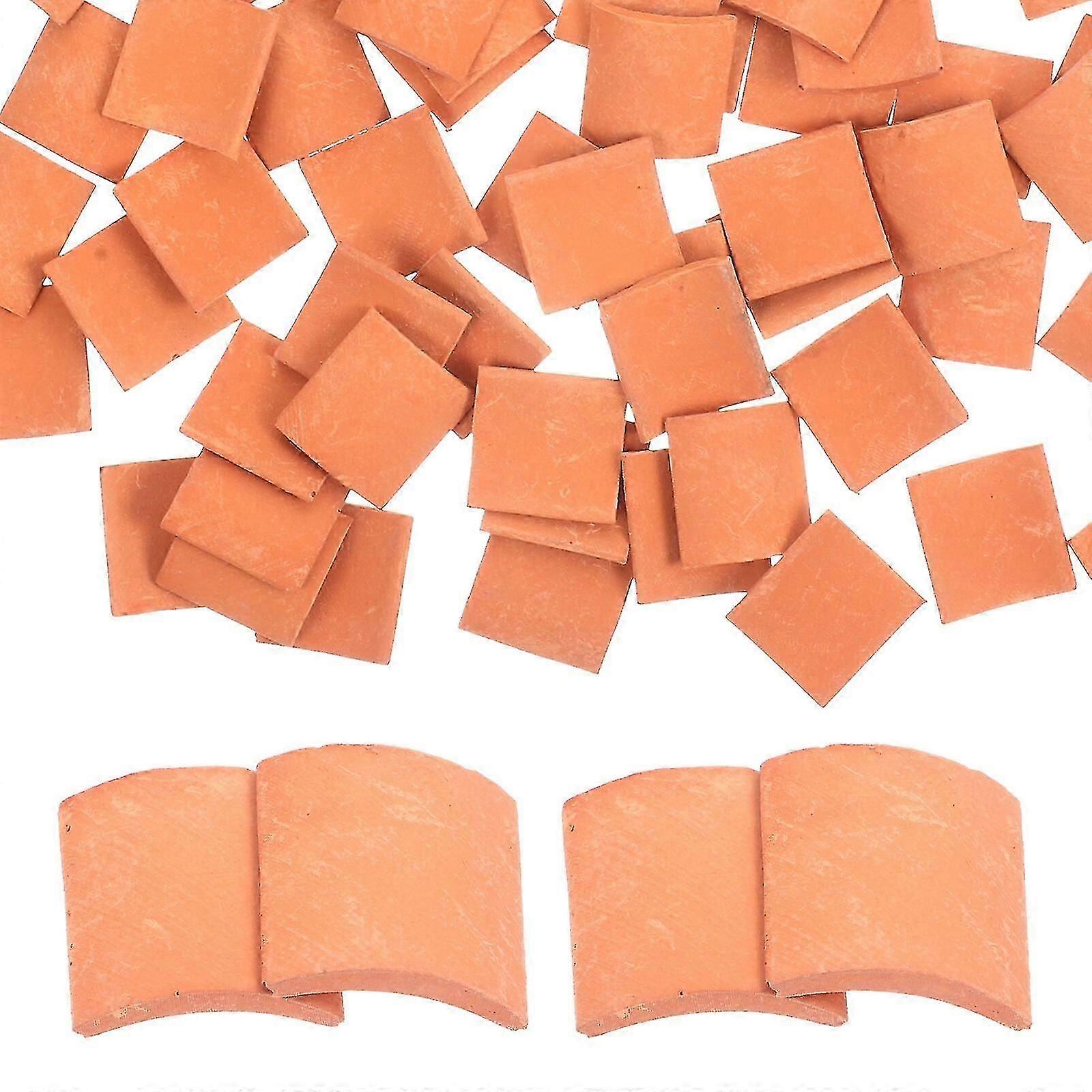 80pcs Miniature Roof Tiles Models for DIY Small House Props