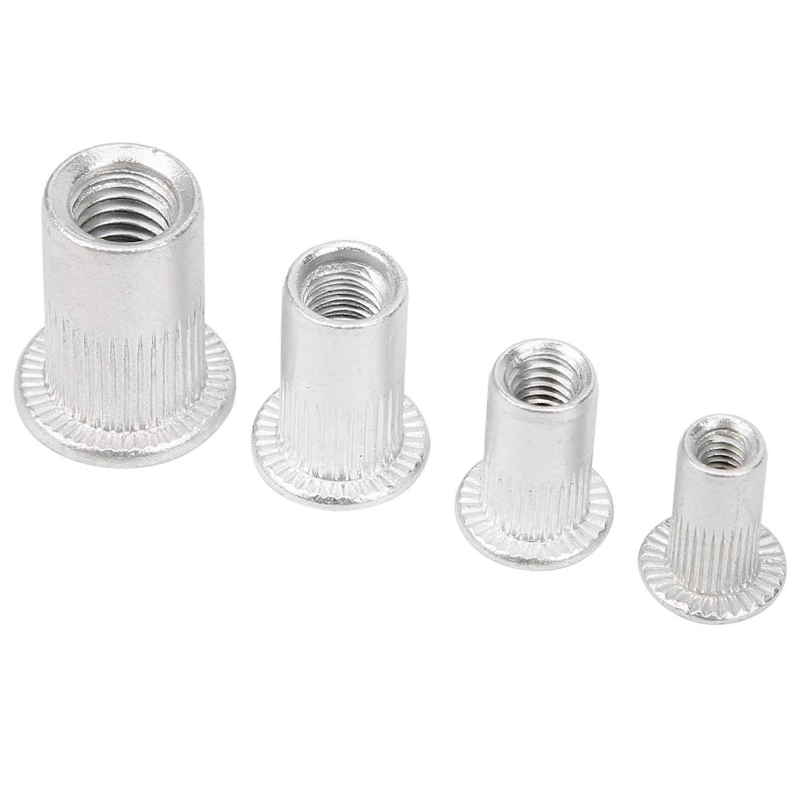 Threaded Insert Nuts Set, M3 M4 M5 M6 Aluminium Rivet Nut Kit, 200pcs Fasteners for Metal Applications