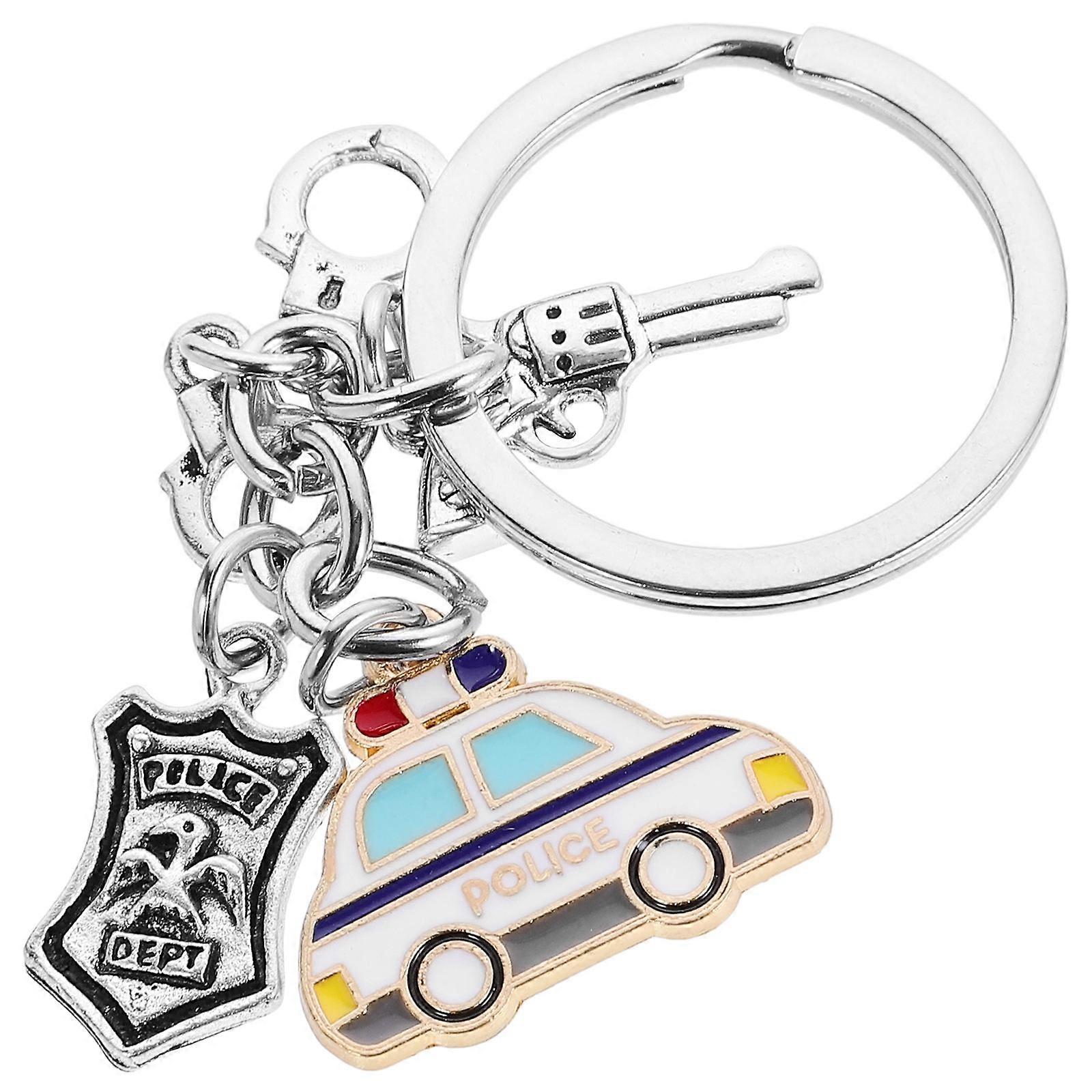 Alloy Police Keychain Distinguishing Keys Practical Gift Vintage Style Everyday Use 1Set