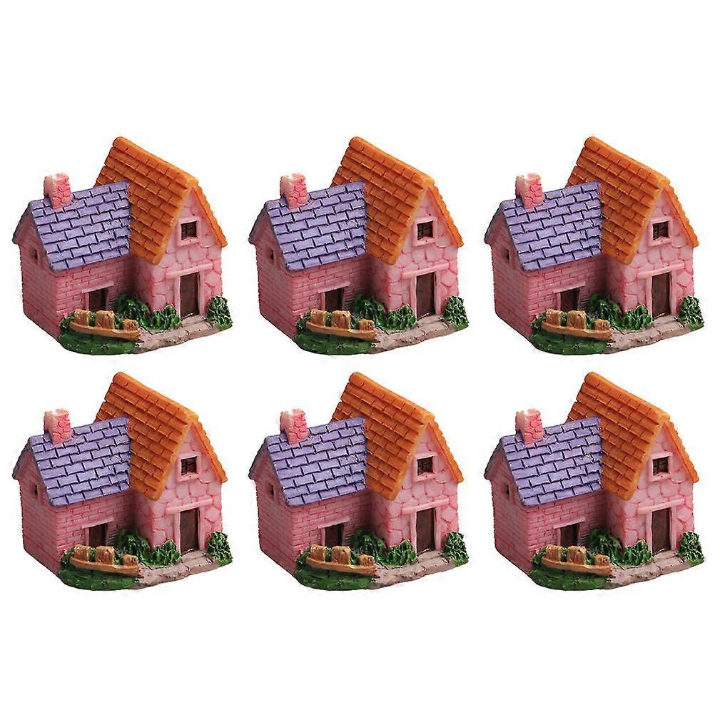 Micro Landscape House Desert Terrarium Decor Simple Shape Environmentally Friendly 6Pcs