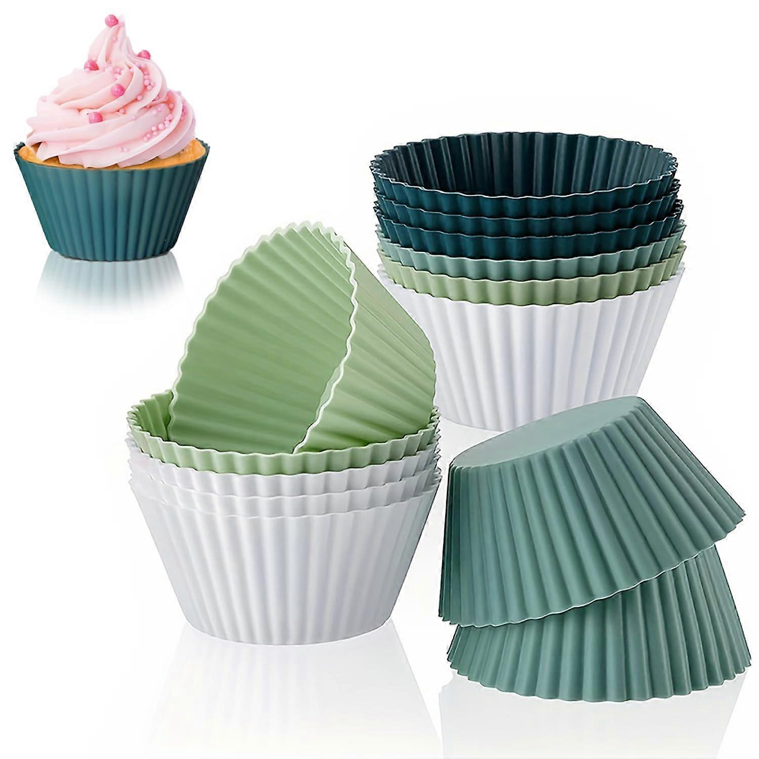 Reusable Silicone Muffin Cases, NonStick Cupcake Moulds for Baking, Easy Clean