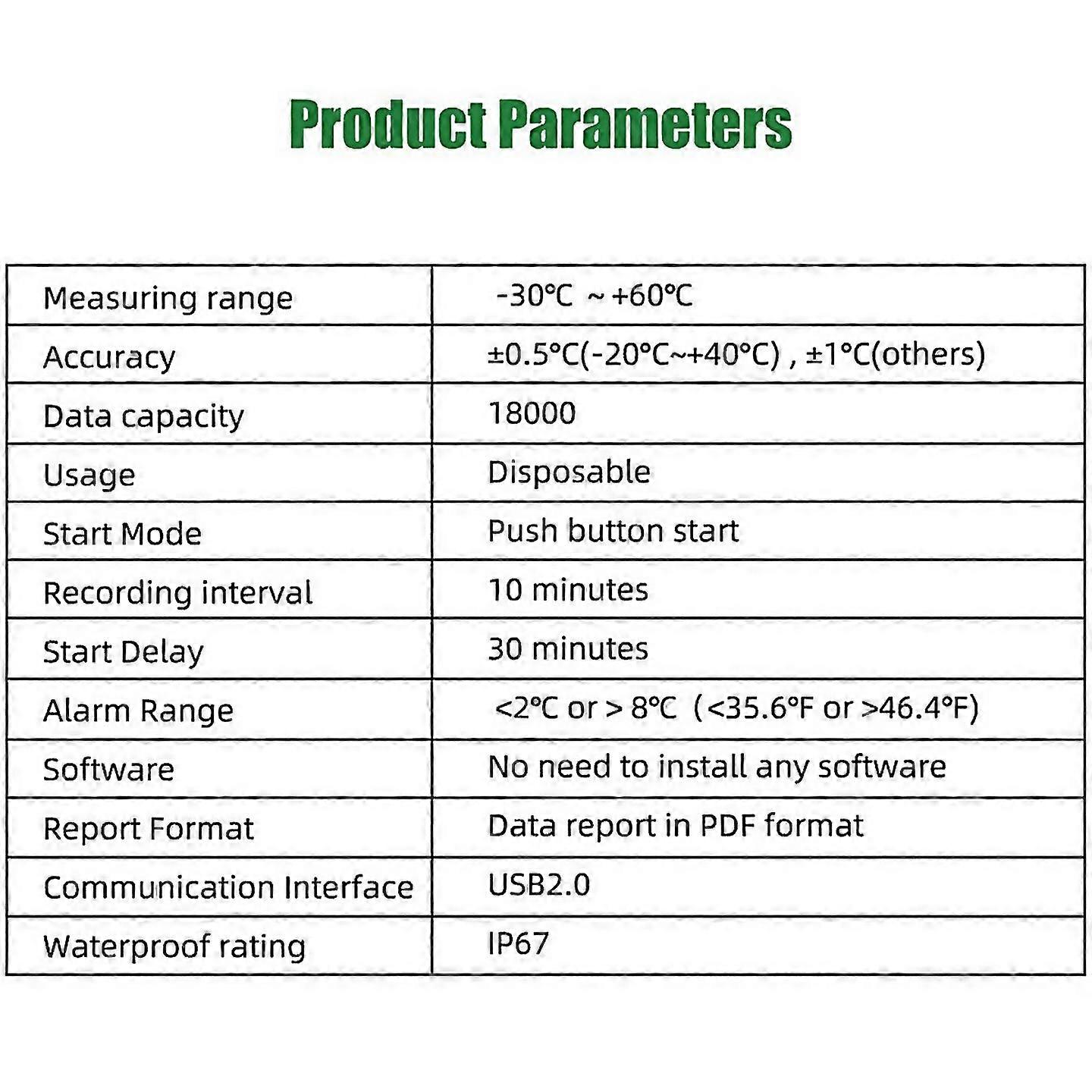 For 60 Days Usb Temperature Data Logger 30 60 Report With App