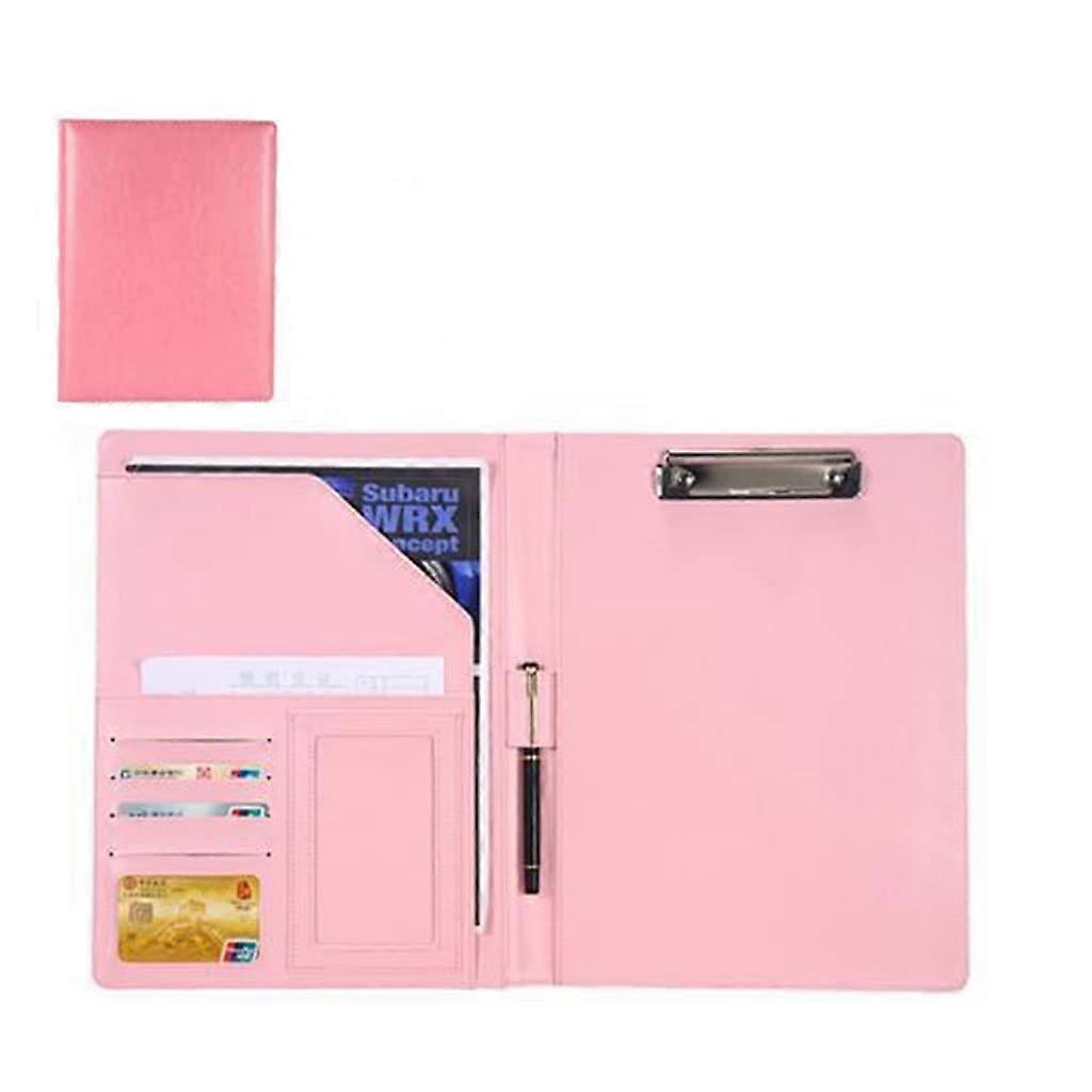 A4 Schreibblock Leder Portfolio Halter, Dokumentenmappe, Klemmbrett – Rosa